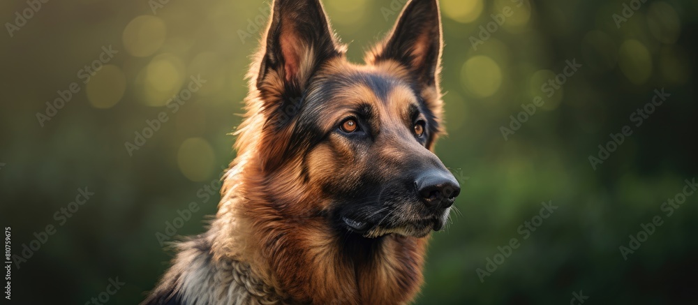 Poster a stunning german shepherd dog with a striking appearance displaying elegance strength and intellige