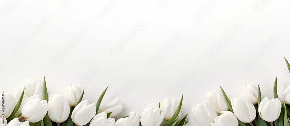 Aufkleber a copy space image featuring white tulips against a white background providing a designated area for