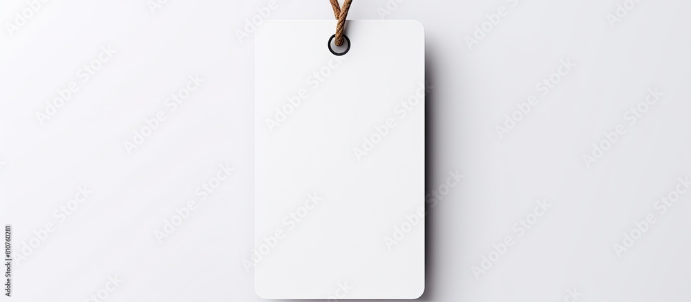 Aufkleber Isolated on a white background there is a black tag with a string providing ample space for adding text or images 157 characters