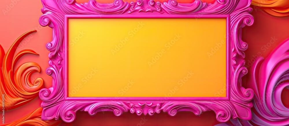 Poster A picture frame placed on a vibrant background that allows for the inclusion of additional visual elements within the frame