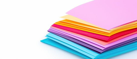 A colored paper for notes isolated on a white background with a spacious area for adding text or images in a photograph. Creative banner. Copyspace image