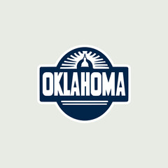 oklahoma city vacation sticker tshirt label vector illustration template design