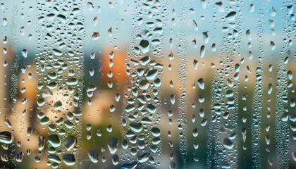 Water drops on the window, daylight - Powered by Adobe