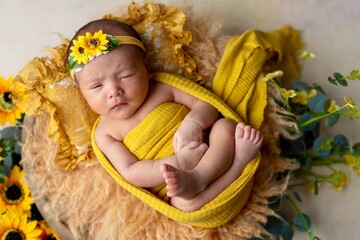 New born Asian baby girl photo session