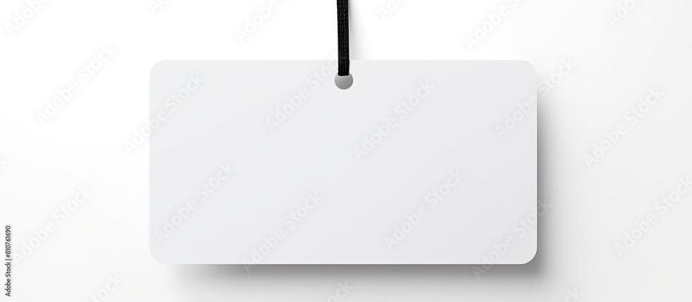 Aufkleber Isolated on a white background there is a black tag with a string providing ample space for adding text or images 157 characters