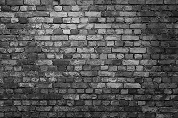 gray wall made of old brick close-up