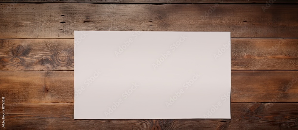 Aufkleber an image of note paper on an aged wooden table with ample copy space