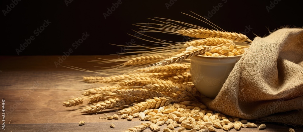 Poster Table with ears of oats providing copy space image
