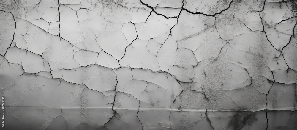 Poster cracked concrete wall with a black and white texture as a background for copy space image