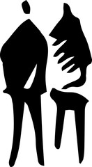 Two simple silhouettes of persons for background design