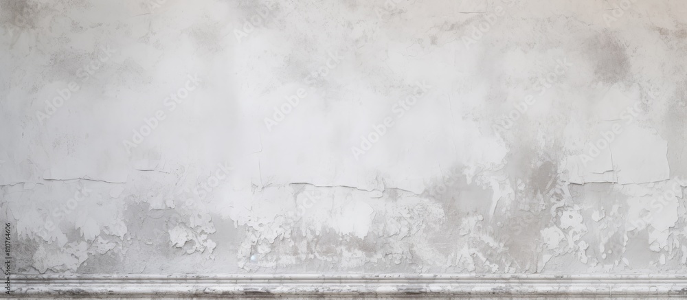 Poster A vintage concrete wall with a white paint texture serves as a background featuring a retro pattern and offering copy space for a banner
