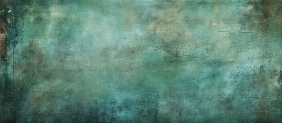 The grungy green texture has a wide and aged appearance with a faded blue pattern that adds character to design projects It features ample copy space for added creativity