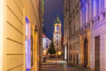 Cityscape image of downtown Bratislava, capital city of Slovakia