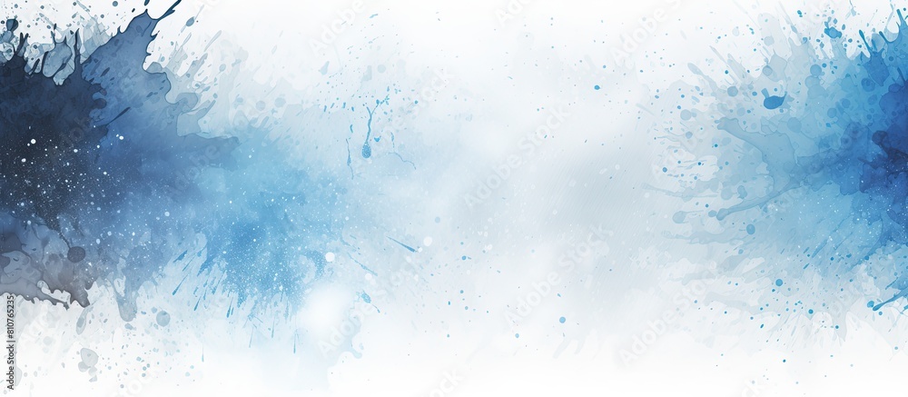 Poster a copy space image of a grunge distressed splatter background with blue ink splashes spray paint dro