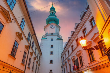 Cityscape image of downtown Bratislava, capital city of Slovakia