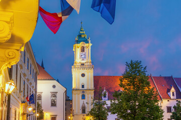 Cityscape image of downtown Bratislava, capital city of Slovakia