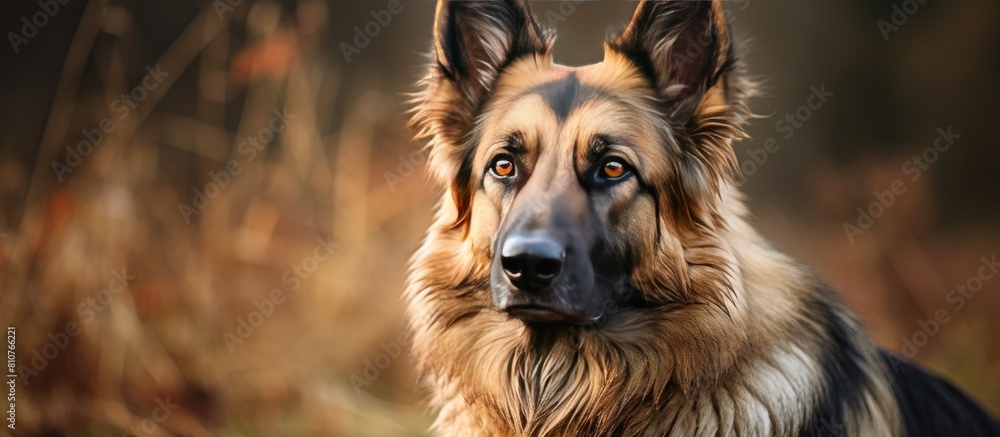 Poster a stunning german shepherd dog with a striking appearance displaying elegance strength and intellige