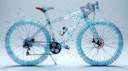 Abstract mash line and point bicycle