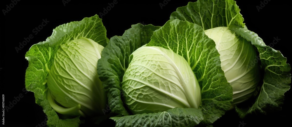 Aufkleber copy space image of white background with fresh cabbage