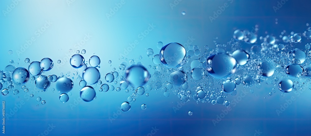 Aufkleber A vibrant blue backdrop with a captivating display of bubble motion creating an enchanting copy space image
