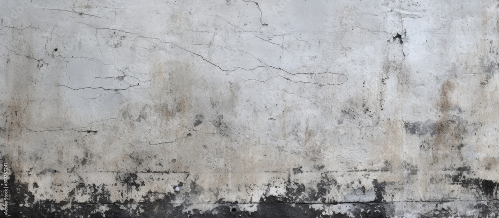 Aufkleber Aged wall with a textured surface portraying a mix of white and black concrete suitable for use as a background in images or designs. Creative banner. Copyspace image