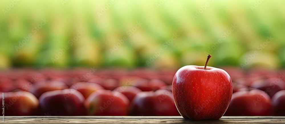 Aufkleber a shallow depth of field image showcases red apples for sale in a market with green apples slightly 