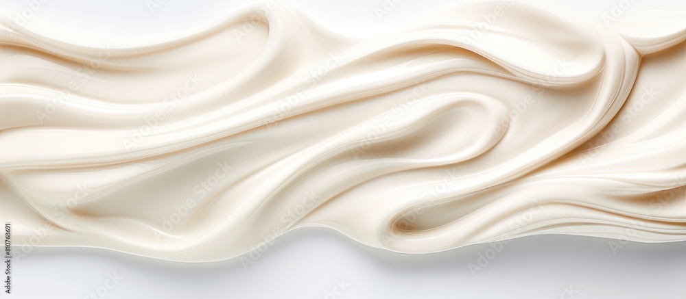 Poster top view of a tube of hand cream on a white background featuring a squeezed amount of cream the imag