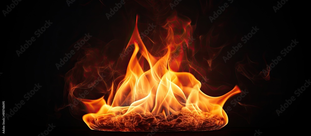 Sticker an image of a burning flame with a dark background offers a captivating visual with plenty of copy s