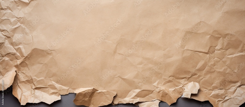 Poster a collection of ripped brown paper on a gray background perfect for a copy space image