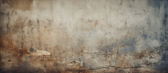 A close up of a grungy textured old wall creates a captivating background The photo emphasizes the intricate details with a macro view leaving ample copy space