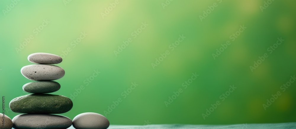 Aufkleber a copy space image showcasing balanced pebbles neatly arranged on a foamy surface against a vibrant 