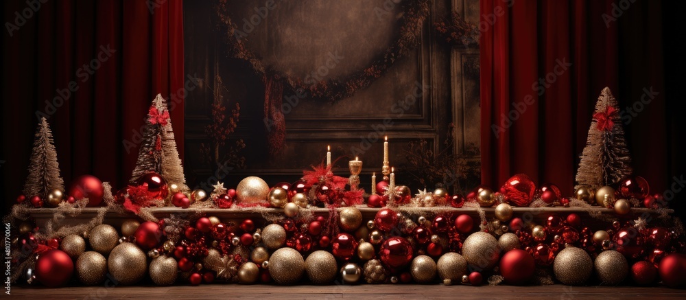 Poster a beautifully arranged christmas themed composition with copy space image