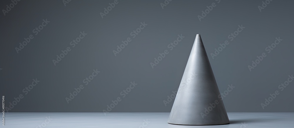 Poster A cone is seen against a gray background in the copy space image