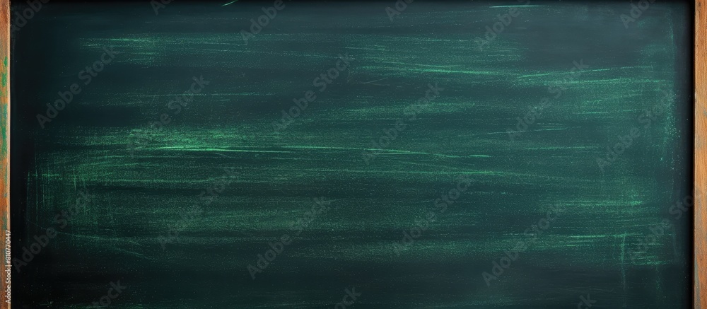 Poster a close up of a vibrant green chalkboard with chalks and an eraser perfect for writing or using as a