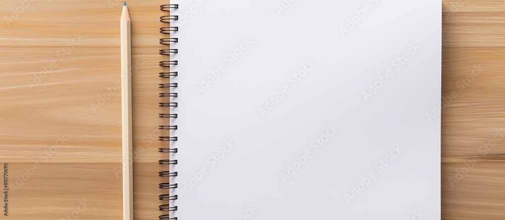 Poster A hand holding a pencil writes on a white notebook creating a background or texture for the copy space image