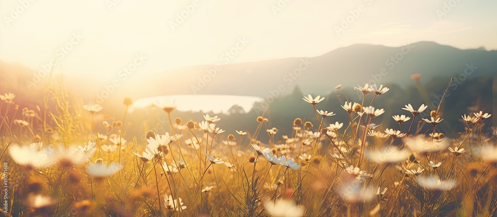 Fototapete a blurred photo of a natural landscape capturing the beautiful and hazy essence of nature as an idea