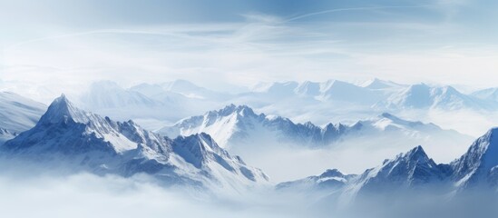 Obraz premium The enchanting beauty of mountains in winter with snow creates a captivating scenery that can be appreciated from a distance or up close Don t miss the opportunity to enjoy this stunning copy space i