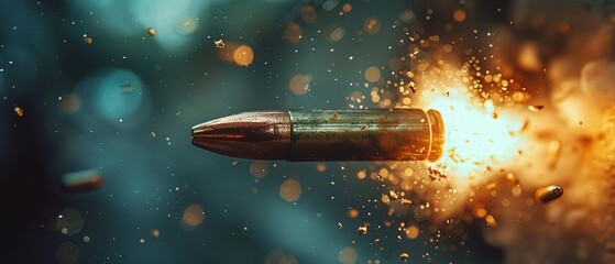 Closeup of a bullet exiting a gun 8K , high-resolution, ultra HD,up32K HD