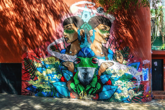 Street art at Barranco district, Lima. This district is considered to be the city's most romantic and bohemian.