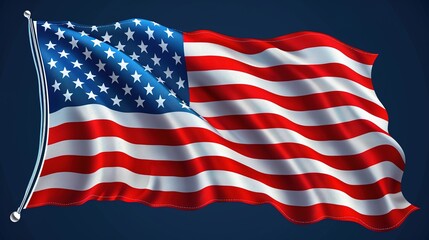 Obraz premium American flag waving in the wind
