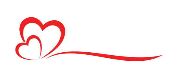 The symbol of a red stylized hearts.

