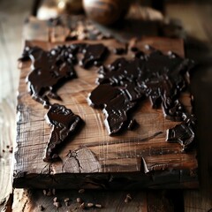 Appetizing world map cake for chocolate day merriment