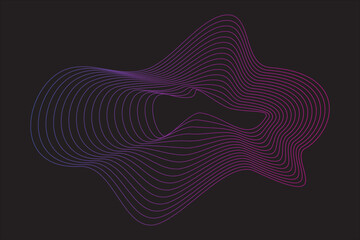 Abstract wave line vector element