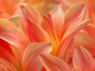 Fototapeta premium Vibrant orange dahlia flower close-up