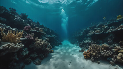 Fototapeta premium coral reef with fish