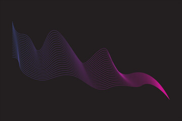 Abstract wave line vector element