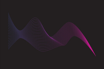 Abstract wave line vector element