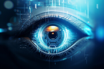 Eyes covered by digital interface