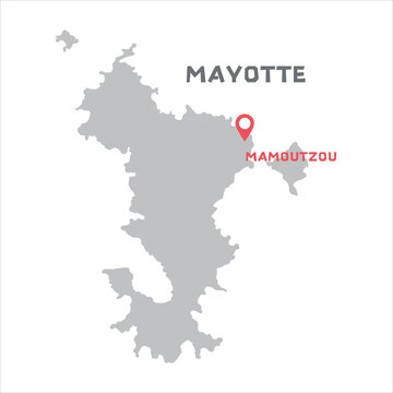 Mayotte vector map illustration, country map silhouette with mark the capital city of Mayotte inside. vector illustration design. Every country in the world is here