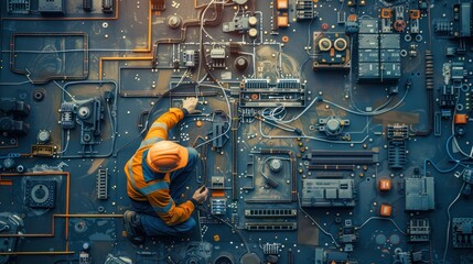 Fototapeta premium Information technology engineer